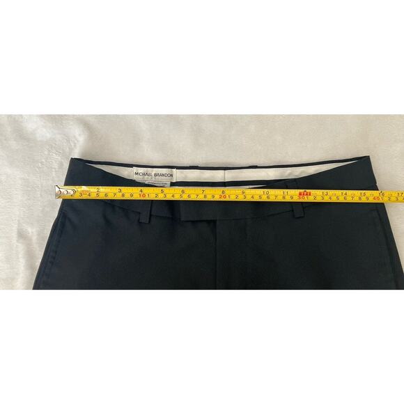 MICHAEL BRANDON Dress Pants Men's Black Pinstripe Office Attire - Size 32WX30L - Picture 3 of 6
